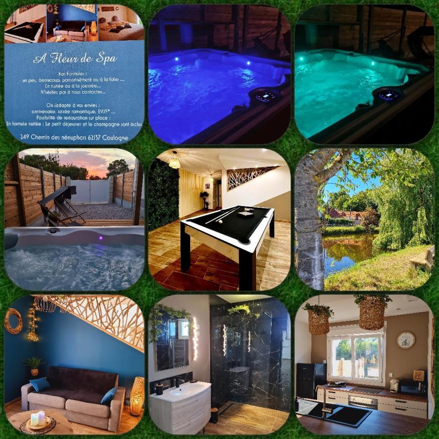A Fleur De Spa : Maison Chaleureuse Avec Spa Privatif Et Billard. Coulogne Eksteriør billede